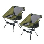MOON LENCE 2 Pack Portable Camping Chairs Backpacking Chair - The 4th Generation Ultralight Folding Chair - Compact, Lightweight Foldable Chairs for Hiking Mountaineering, Beach (Green- 2 Pack)