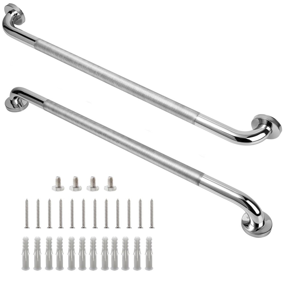 Rackickyer Shower Grab Bar, 2 Pack 32 Inch Bathroom Grab Bar, 1.25 Diameter 304 Stainless Steel Anti-Slip Grab Bars for Bathtubs and Showers, Handicap Shower Grab Bar for Seniors Elderly