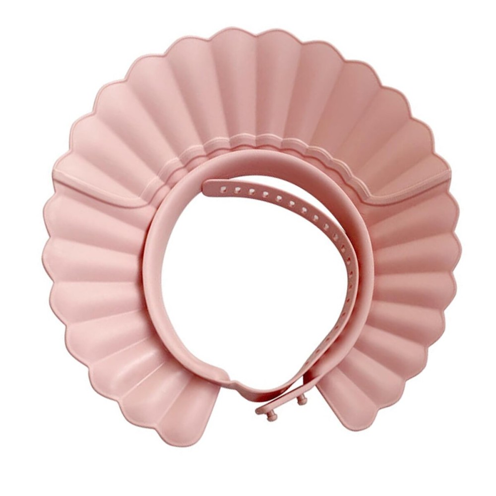 HOOYEE Safe Shampoo Shower Bathing Protection Bath Cap Soft Adjustable Visor Hat for Toddler, Baby, Kids, Children  (Pink Lotus)