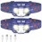 LHKNL Headlamp Flashlight, Lumen Ultra-Bright LED Rechargeable Headlight with White Red Light,2-Pack Waterproof Motion Sensor Head Lamp,8 Modes for Outdoor Camping Running Fishing- Blue