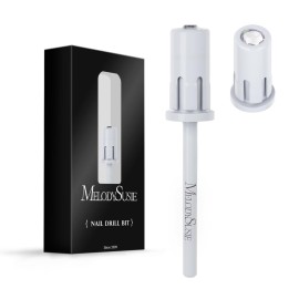 MelodySusie Crystal Top Mandrel Bit for Nails, 3/32\'\' Easy Off Nail Drill Bits for Sanding Bands, Suitable for Acrylic Nails Gel Manicures and Pedicures, White