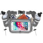 No.1 Hydration Belt by Runtasty - Premium Winners\' Running Fuel Belt w/2 BPA-Free 10 oz Water Bottles, Tilt-Up Pocket w/Touchscreen-Ready Cover - Fits All iPhones, No-Bounce Design (Platinum Gray)