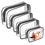 AURUZA Clear Makeup Bag,Portable Travel Toiletry Bags with Zipper, TSA Approved Clear Organizer Bags, PVC Cosmetic Pouch for Airport Airline Compliant