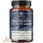 Magnesium Glycinate 400mg | High Absorption Formula for Sleep, Calm, Muscle Relaxation, Heart, Bone & Nerve Support for Women & Men | Chelated Magnesium Glycinate Supplement | 120 Ct (2 Month Supply)