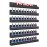 NIUBEE 6 Pack Nail Polish Rack Wall Mounted Shelf with Removable Anti-slip End Inserts, Acrylic Nail Polish Organizer Display 90 Bottles(Black)