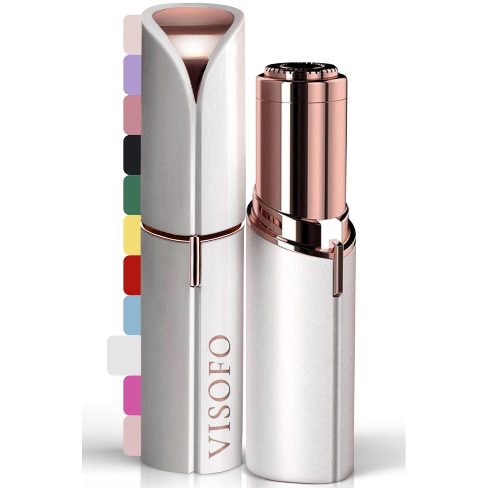 Facial Hair Removal for Women | Electric Razor Device Small Mustache Dermaplaning Remover Tools Tweezers Epilator Trimmer Face Dermaplane Shavers Beauty Gadgets Set Accessories by VISOFO (Coral)