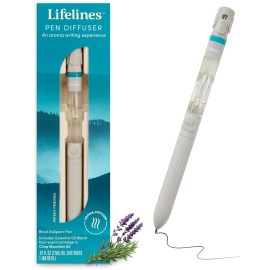 Lifelines Pen Diffuser, Crisp Mountain Air - 1mm Black Ballpoint Pen with Scented Essential Oil Blends - Aromatherapy Diffuser & Sensory Immersion Diffuse Aroma As You Write