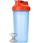 Mr. Pen- Shaker Bottles for Protein Mixes, 28 oz, 1 Pack, Blue With Orange Top, Protein Shaker Bottle with Wire Whisk Ball, Blender Bottle