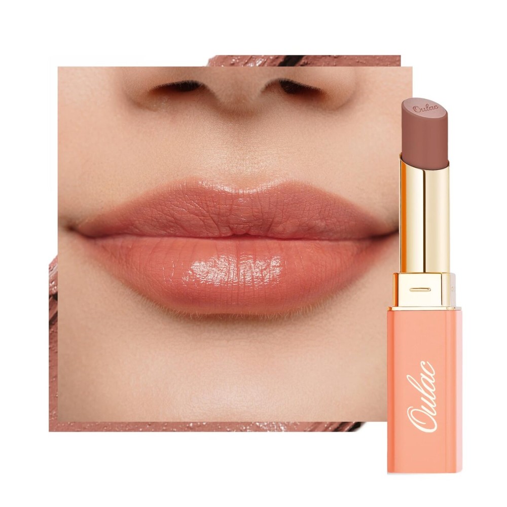 Oulac Color Rich Satin Matte Lipstick - Nude Peach Lipsticks for Women, Long Lasting, Hydrating Lip Color, Non-Drying Velvet Finish, Creamy Texture, Full Coverage, Vegan, SG04