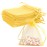 Gold Organza Bags - 50Pcs, Sheer 3 x 4 inch Jewelry & Party Favor Bags with Drawstring, Mini Mesh Gift Pouches for Wedding & Christmas