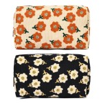 SOIDRAM 2 Pieces Makeup Bag Floral Cosmetic Bag Purple Blue Makeup Pouch Travel Toiletry Bag Organizer Cute Makeup Brushes Storage Bag for Women