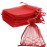 Burgundy Sheer Organza Bags - 3 x 4 inch, 50 Pcs, Small with Drawstring, Jewelry Gift & Party Favor Bags for Candy, Wedding, Christmas