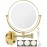 Benbilry 9 Large Wall Mounted Lighted Makeup Mirror, 1X/10X Magnifying 2-Sided AC Plug-in Powered Bathroom Mirror with 3 Color Lights, Touch Dimmable, Extended Arm 360 Rotation, Gold