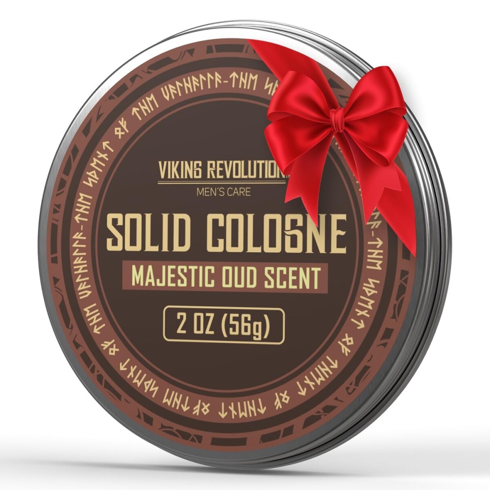 Viking Revolution Majestic Oud Solid Cologne for Men 2 Oz - Perfume Balm Travel Wax (1 Pack)