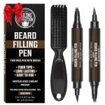 Viking Revolution Beard Pen (2 Pack) - Brown Beard Pencil Filler for Men Lapiz para Barba de Hombre - Beard Filler for Men Waterproof Beard Filling Pen Kit - Long Lasting Beard Filler Pen with Brush