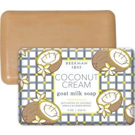 Beekman 1802 Coconut Goat Milk Bar Soap for Men - Scented - 9 oz - Moisturizing Body Bar - Certified Microbiome Friendly - No Irritation - Sensitive Skin Safe