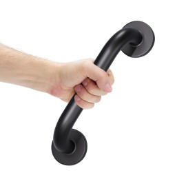 AmazerBath Shower Grab Bars for Seniors Anti Slip, Bath Safety Grab Bar for Needy, Stainless Steel Bathroom Safety Grab Bars, Thickened Bar Bigger Base Holds 500LBS, 12 L x 1.25 D, Black