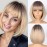 WERD Blonde Bob Wig with Bangs Short Dirty Blonde Wigs for Women Heat-Resistant Synthetic Ombre Blonde Short Wig for Cosplay Daily Use