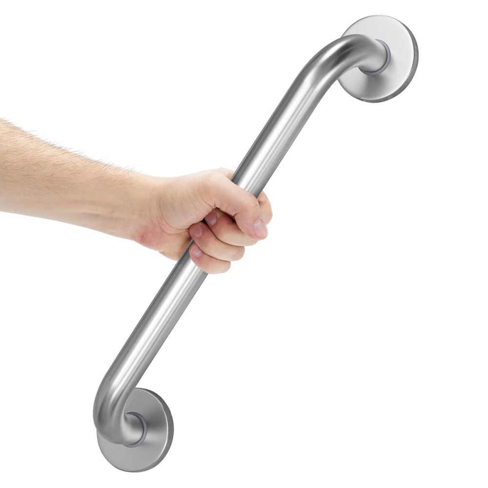 AmazerBath Shower Grab Bars for Seniors Anti Slip, Bath Safety Grab Bar for Needy, Stainless Steel Bathroom Safety Grab Bars, Thickened Bar Bigger Base Holds 500LBS, 16 L x 1 D, Brushed Nickel