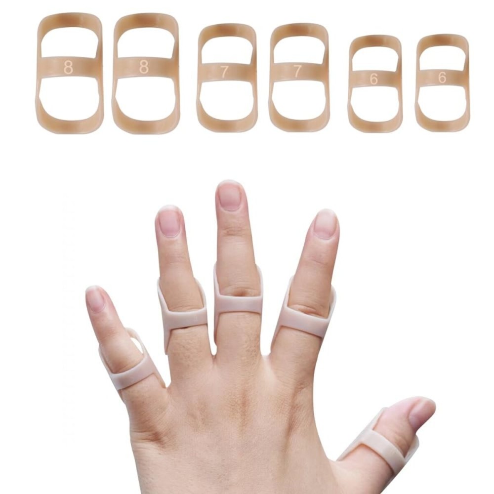 Soft Home 6 Pack Oval Finger Splints Waterproof Finger Splint for Arthritis, Trigger Finger,Mallet Fingers - Trigger Finger splints For Thumb, Index, Middle, Pinky or Ring Finger(6,6,7,7,8,8)