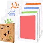 4-Pack Inkless Baby Hand and Footprint Kit - Mess Free Ink Pad for Newborn Keepsake, Dog Nose & Paw Print Kit, Clean Touch Ink Pad for Baby Hand & Footprints, Ideal New Mom Gifts (Candy, L)
