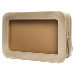 LETGO Clear Makeup Bags, TSA Approved Toiletry Bag with Zipper, Clear Makeup Organizer Fit Carry-on Travel Essentials,Clear Cosmetic Bags for Women Men (C-Gold)