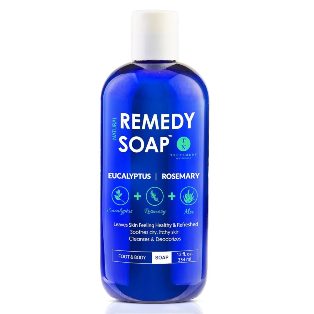 Truremedy Naturals Eucalyptus Rosemary Body Wash - Therapeutic and Relaxing Body Wash for Men and Women - Hydrating and Soothing Shower Gel - Organic Eucalyptus, Rosemary, Jojoba, Aloe - 12oz