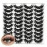 IFSOWDRA False Strip Lashes Mink 20 Pairs Wispy Eye Lashes Pack, 18mm/20mm Dramatic Fluffy Eyelashes Bulk, 3D Volume Faux Mink False Eyelashes Natural Look