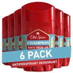 Old Spice Antiperspirant Deodorant for Men, 24/7 Sweat & Odor Protection, 24/7 Lasting Freshness, Invisible Solid, Champion with Fresh Air Scent, 2.6 oz (Pack of 6)