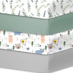 Bimocosy Crib Sheets 4 Pack, Baby Crib Sheets Fitted for Boys and Girls Breathable & Snug Fit, Soft Toddler Bed Sheets for Standard Crib Mattress Nursery Daycare Essentials, Bear Cub