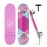 BELEEV Skateboards for Beginners, 31 x 8 inch Complete Skateboard for Kids Teens Adults, 7 Layer Canadian Maple Double Kick Deck Concave Cruiser Skateboard with Skate T-Tool(Light Pink)