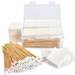 Gun Cleaning Supplies in Storage Box, 200pcs 6 Swabs and 300pcs 2x2 Patches - Lint Free, Highly Absorbent Cleaning Supply for All Guns, Fits Most Caliber .38-.45 Cal/ 9 mm