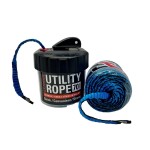 Rapid Rope Canister 70ft Blue Flat Tactical Paracord, Made in USA, 1100lb Tested Heavy Duty Poly Rope Test Cord, Non-Tangle Dispenser Included - Hiking, Camping, Survival, Utility, Climbing