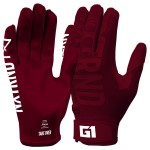 Nxtrnd G1 Youth Football Gloves, Kids Sticky Receiver Gloves (Maroon, Youth Small)