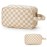 Narwey Checkered Travel Toiletry Bag for Women Traveling Dopp Kit Travel Bag for Toiletries Cosmetic Bag Makeup Bag Medicine Bag for Traveling (Light Brown Checkerboard)
