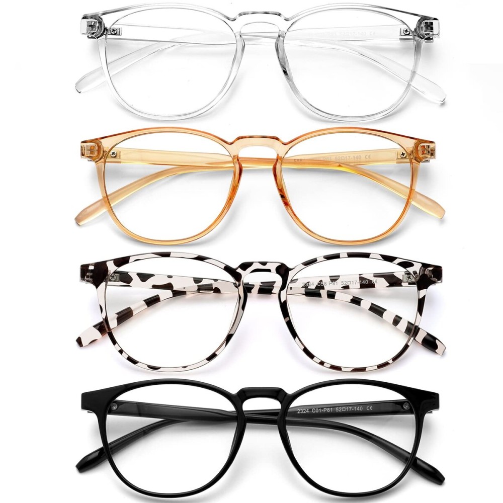 BOSSWIN Blue Light Blocking Glasses for women/men - 4Pack Computer Reading/Gaming/TV/Phones Glasses Anti UV Glare Eyestrain