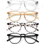 BOSSWIN Blue Light Blocking Glasses for women/men - 4Pack Computer Reading/Gaming/TV/Phones Glasses Anti UV Glare Eyestrain