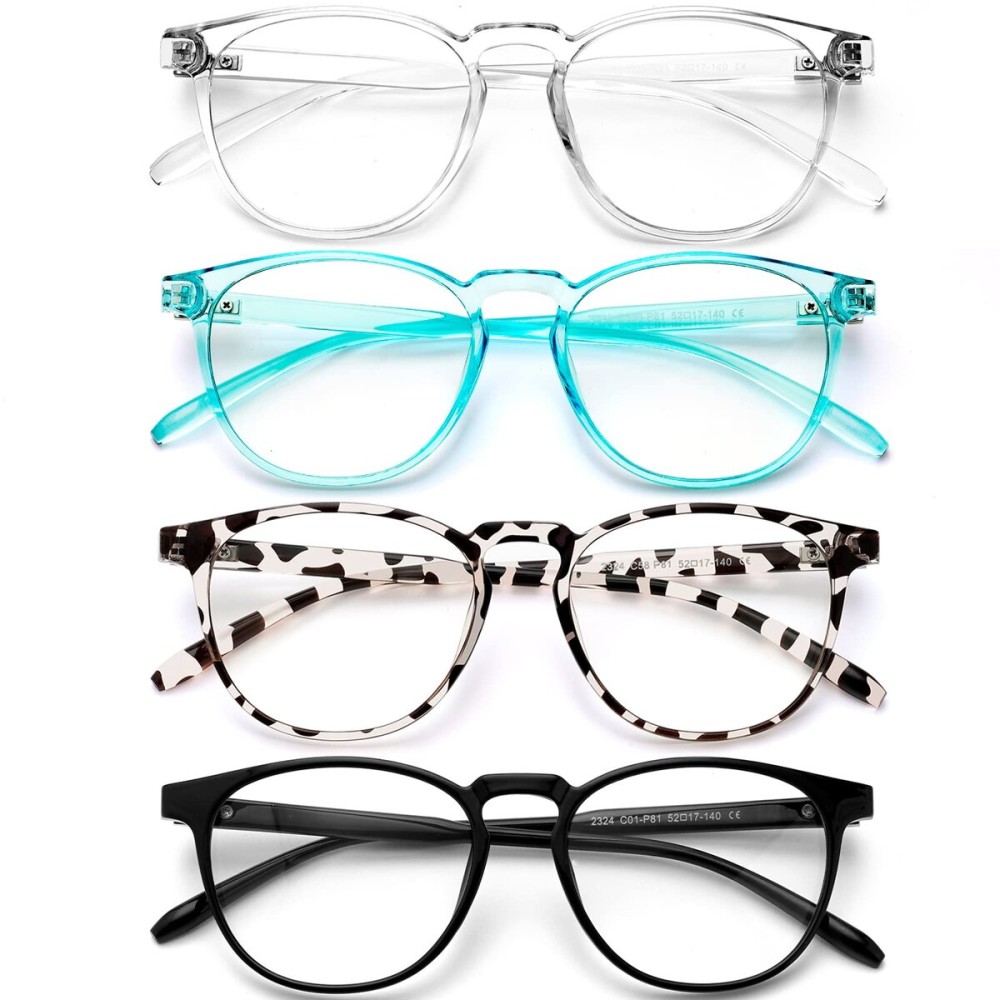 BOSSWIN Blue Light Blocking Glasses for women/men - 4Pack Computer Reading/Gaming/TV/Phones Glasses Anti UV Glare Eyestrain