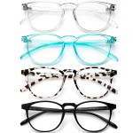 BOSSWIN Blue Light Blocking Glasses for women/men - 4Pack Computer Reading/Gaming/TV/Phones Glasses Anti UV Glare Eyestrain