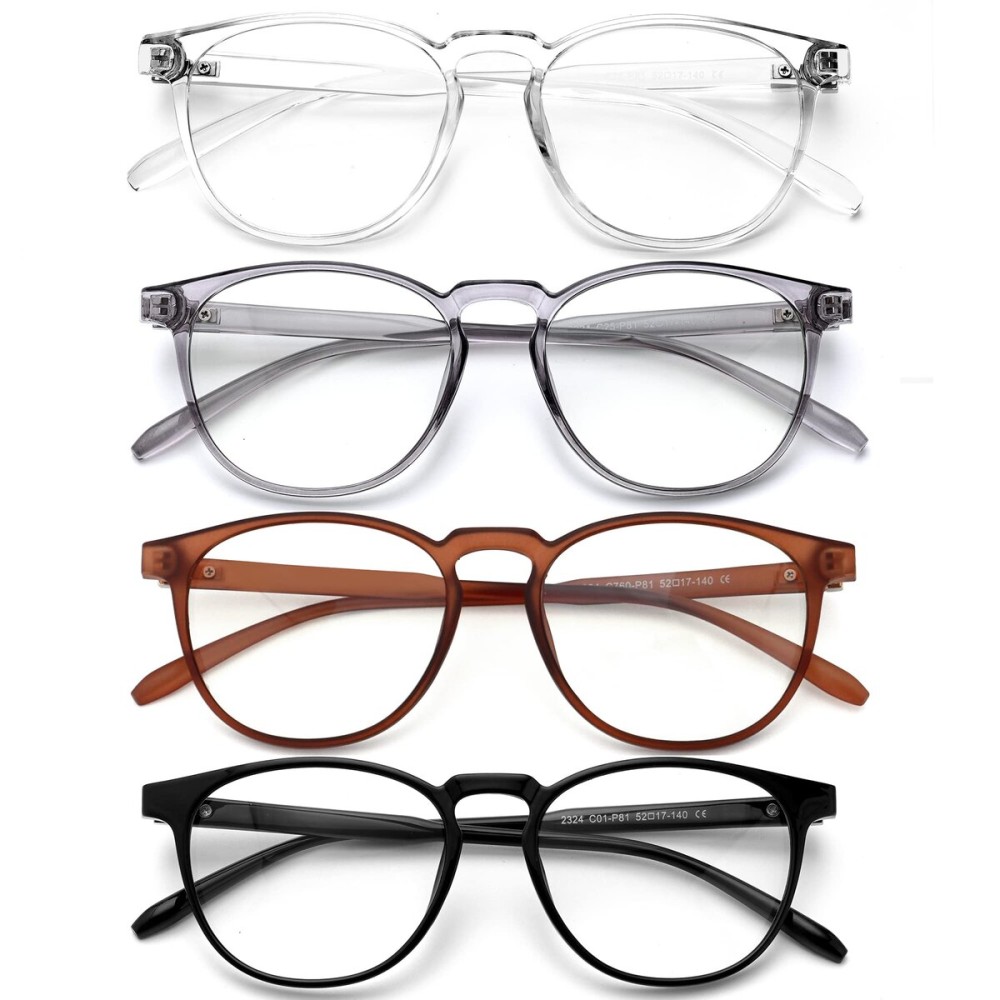 BOSSWIN Blue Light Blocking Glasses for women/men - 4Pack Computer Reading/Gaming/TV/Phones Glasses Anti UV Glare Eyestrain