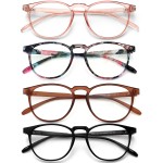 BOSSWIN Blue Light Blocking Glasses for women/men - 4Pack Computer Reading/Gaming/TV/Phones Glasses Anti UV Glare Eyestrain