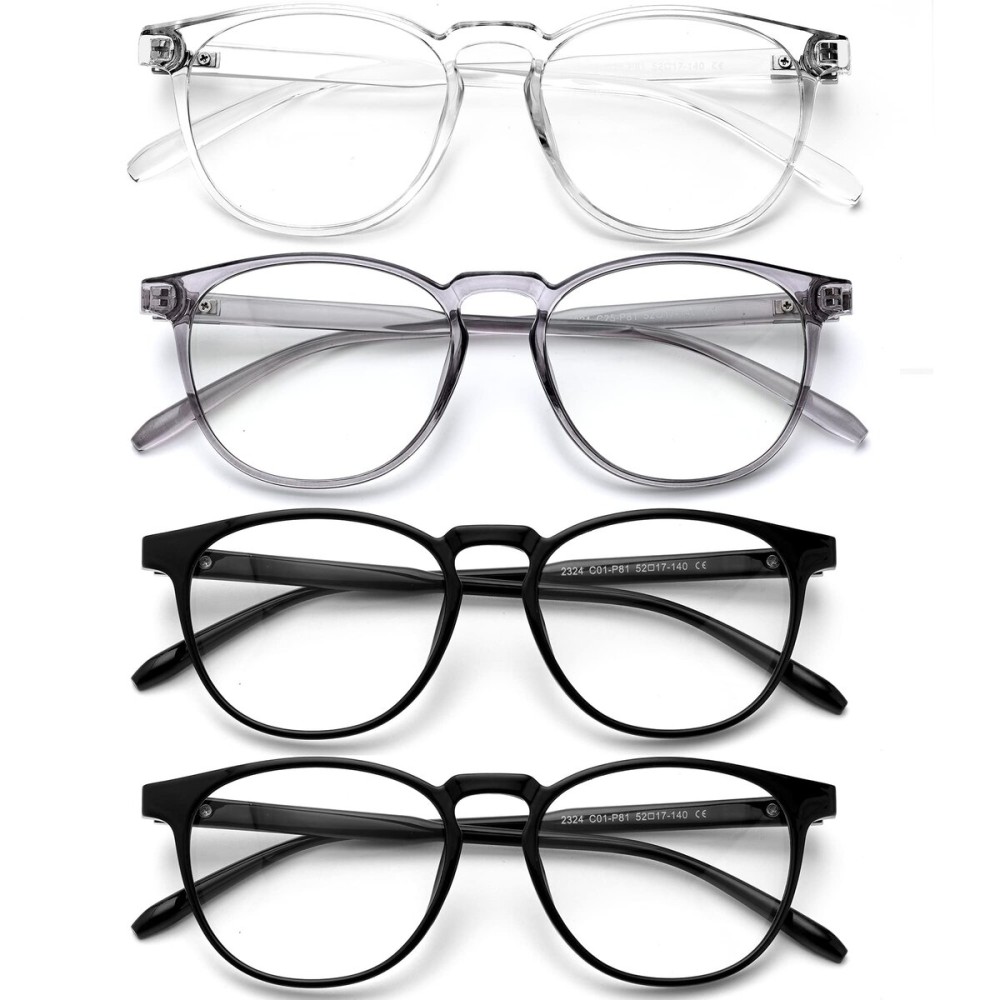 BOSSWIN Blue Light Blocking Glasses for women/men - 4Pack Computer Reading/Gaming/TV/Phones Glasses Anti UV Glare Eyestrain