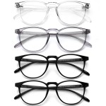 BOSSWIN Blue Light Blocking Glasses for women/men - 4Pack Computer Reading/Gaming/TV/Phones Glasses Anti UV Glare Eyestrain