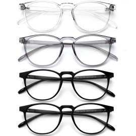 BOSSWIN Blue Light Blocking Glasses for women/men - 4Pack Computer Reading/Gaming/TV/Phones Glasses Anti UV Glare Eyestrain