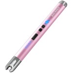 RAYONNER Electric Candle Lighter with Flashlight, USB C Rechargeable Plasma Arc Lighters Windproof for Deep Candles, Gas Stove, Camping Grill Fireworks Pink