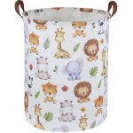 Sanjiaofen Kids Laundry Hamper,Baby Laundry Basket Animal Storage Baskets for Kids Room Decor,Nursery Hamper,Bedroom,Toy Organizer,(Cute Animal)