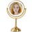 VESAUR 8.5\'\' Large Gold Lighted Makeup Mirror, 1X/10X Clear Seamless Magnifying Mirror, Bright Vanity Mirror with 3 Colors Dimmable Lights, Two-Sided 360Rotation Stable Base, Luxury Nickel, Gift Box