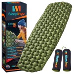Sleepingo Light Weight Sleeping Mat for Camping - Ultralight Backpacking Sleeping Pad - Inflatable, Compact Sleep Pad for Hiking and Travel - Portable Backpacker Sleep Mat - Pack of 2-73.5 x 21.5