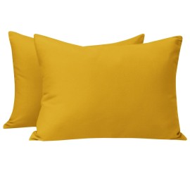 NTBAY Zippered Toddler Pillowcases Set of 2, 100% Brushed Microfiber 13x18 Pillowcases, Super Soft and Cozy Travel Kids Nursery Pillow Cases, 13x18 Inches, Ginger Yellow