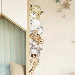 51.18 x 10.94 Inch Watercolor Animal Wall Decals Tiger Elephant Zebra Giraffe Wall Stickers Removable Peel and Stick Stickers Decor for Baby Nursery Playroom Bedroom Classroom Kindergarten Wall Decor